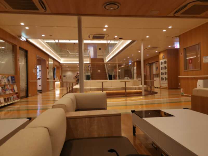 The Lobby on the new Miyazaki Kobe Car Ferry Takachiho